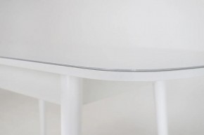 Стол раскладной со стеклом (опоры массив цилиндрический) "Хоста" в Покачах - pokachi.mebel-74.com | фото