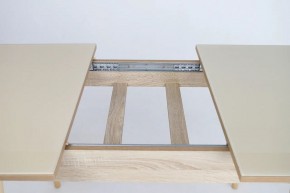 Стол раскладной со стеклом (опоры массив цилиндрический) "Хоста" в Покачах - pokachi.mebel-74.com | фото