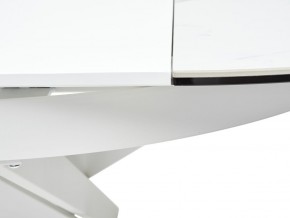 Стол TRENTO 120 HIGH GLOSS STATUARIO Белый мрамор глянцевый, керамика/ белый каркас, ®DISAUR в Покачах - pokachi.mebel-74.com | фото