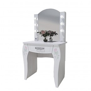 Стол туалетный Розалия №12 + ПОДСВЕТКА (лиственница белая, омела) в Покачах - pokachi.mebel-74.com | фото